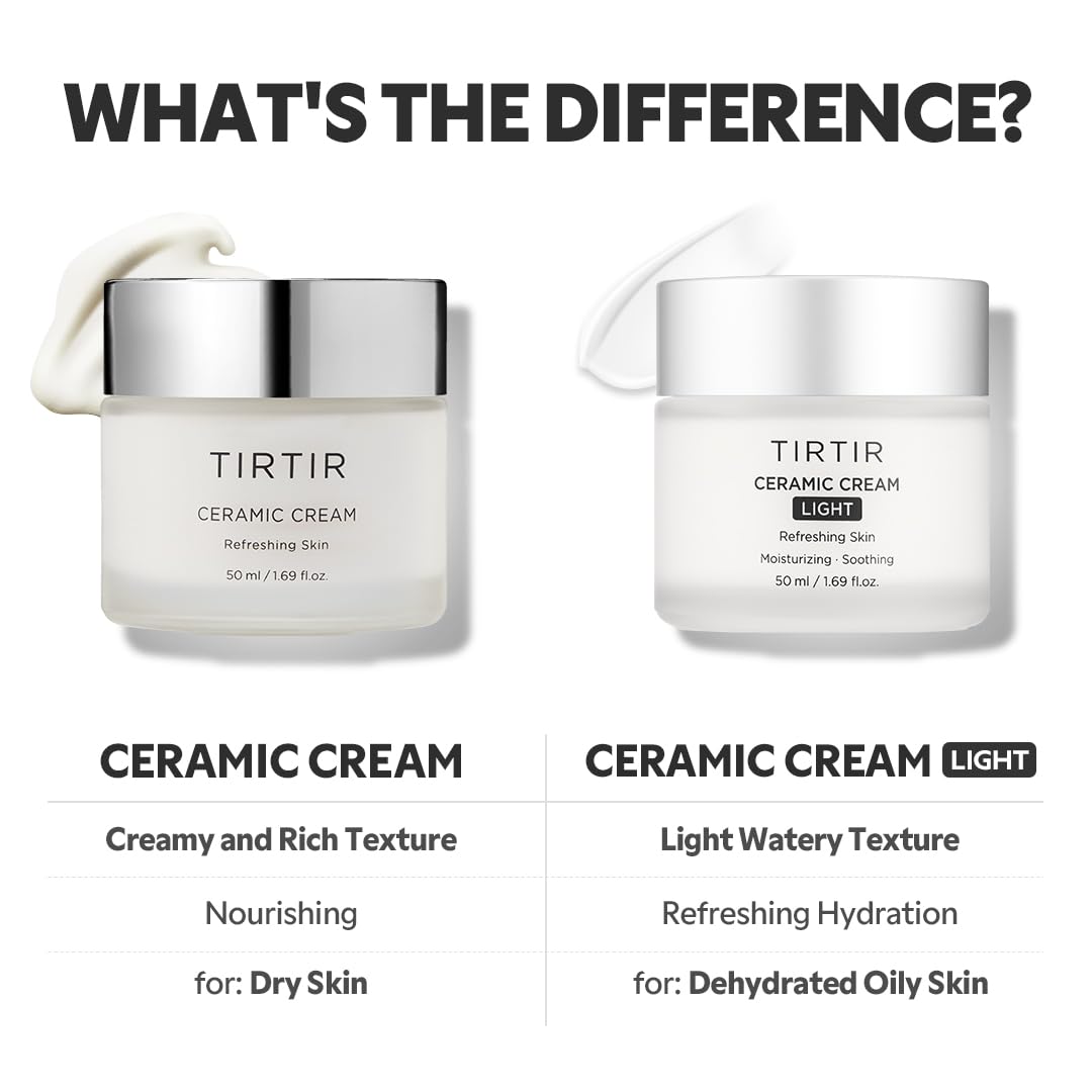 Dluxe Ave. TIRTIR Natural Ceramide Cream | Deep moisturizer for Glass Skin Polyglutamic acid Centella Asiatica Extract Skin barrier Lightweight Mild Nature derived ingredients Dry skin Korean skincare