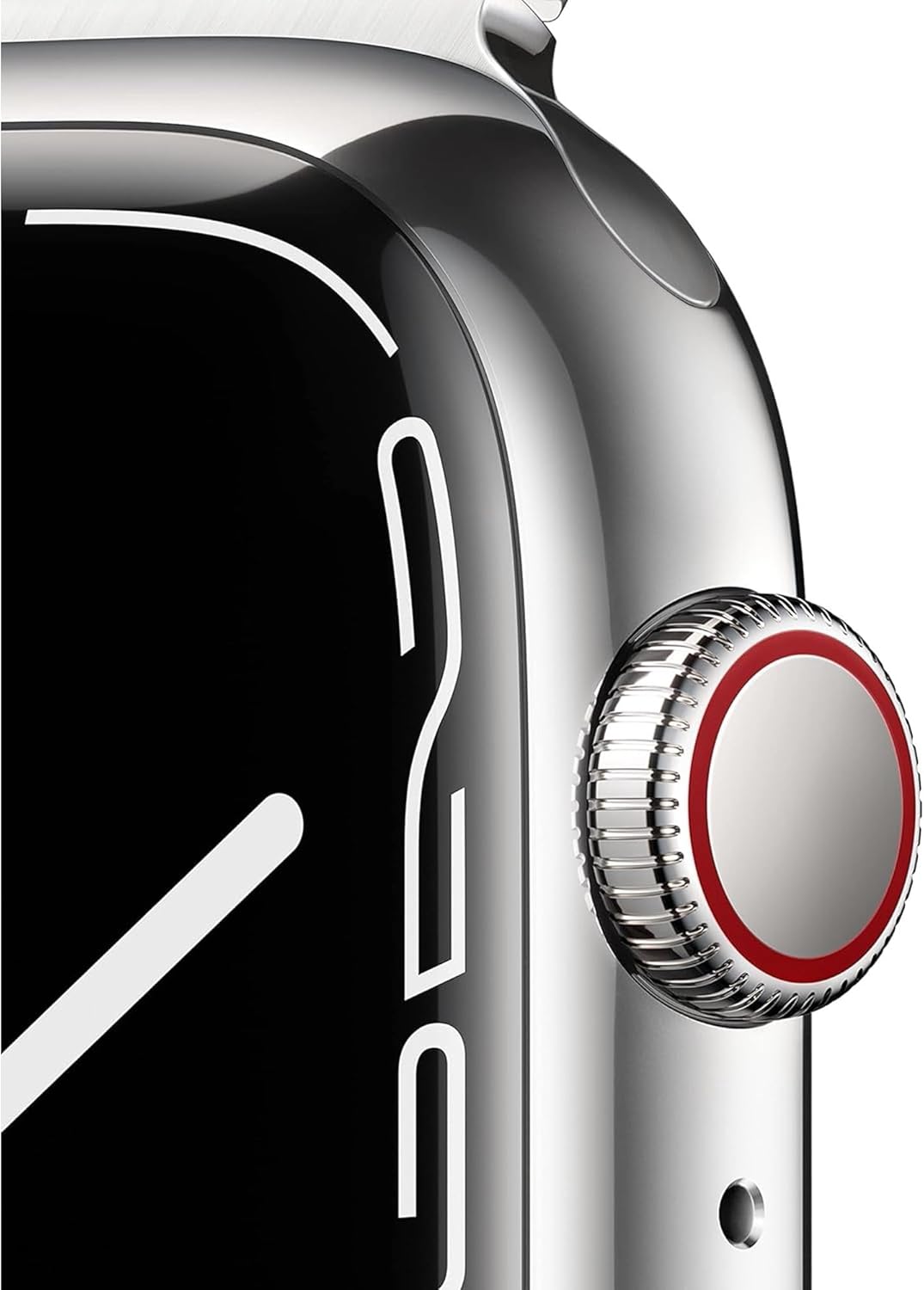 Dluxe Ave. Apple Watch Series 7 (GPS + Cellular 45MM) - Silver Stainless Steel Case with Silver Milanese Loop (Renewed)