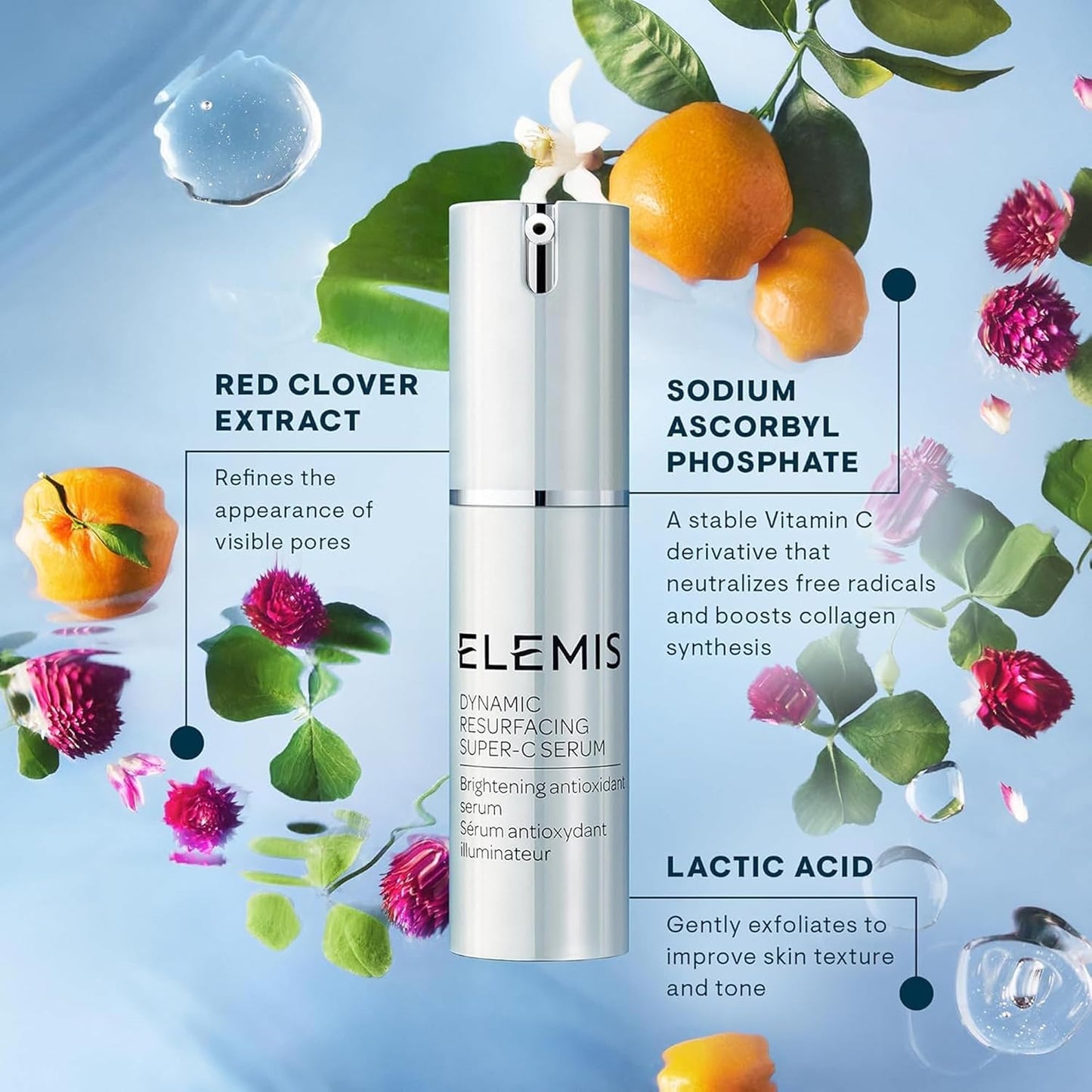 Dluxe Ave. ELEMIS Dynamic Resurfacing Super-C Serum Daily Anti-Aging Antioxidant Serum Brightens Refines and Illuminates Dull Skin with Vitamin C 30 mL