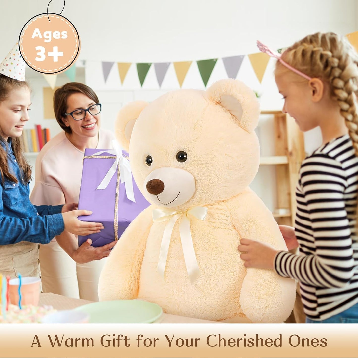 Dluxe Ave. Giant Teddy Bear Stuffed Animal Big Teddy Bear Life Size 36in Large Teddy Bear Cuddly Soft