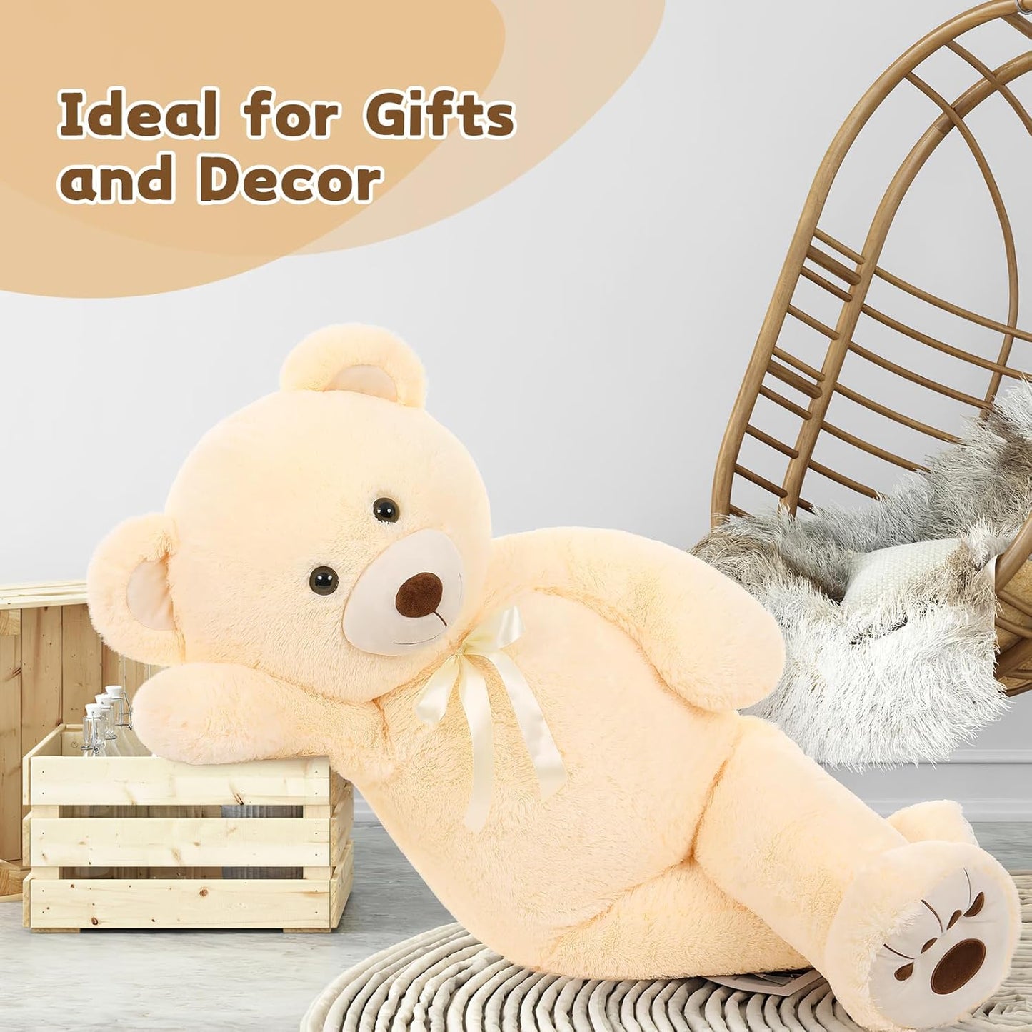 Dluxe Ave. Giant Teddy Bear Stuffed Animal Big Teddy Bear Life Size 36in Large Teddy Bear Cuddly Soft
