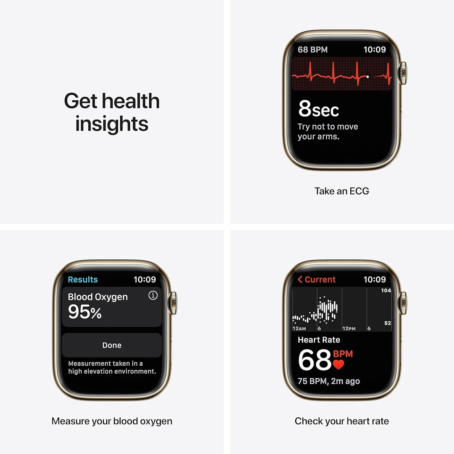 Dluxe Ave. Apple Watch Series 7 (GPS + Cellular 45MM) Gold Stainless Steel Case with Gold Milanese Loop (Renewed)