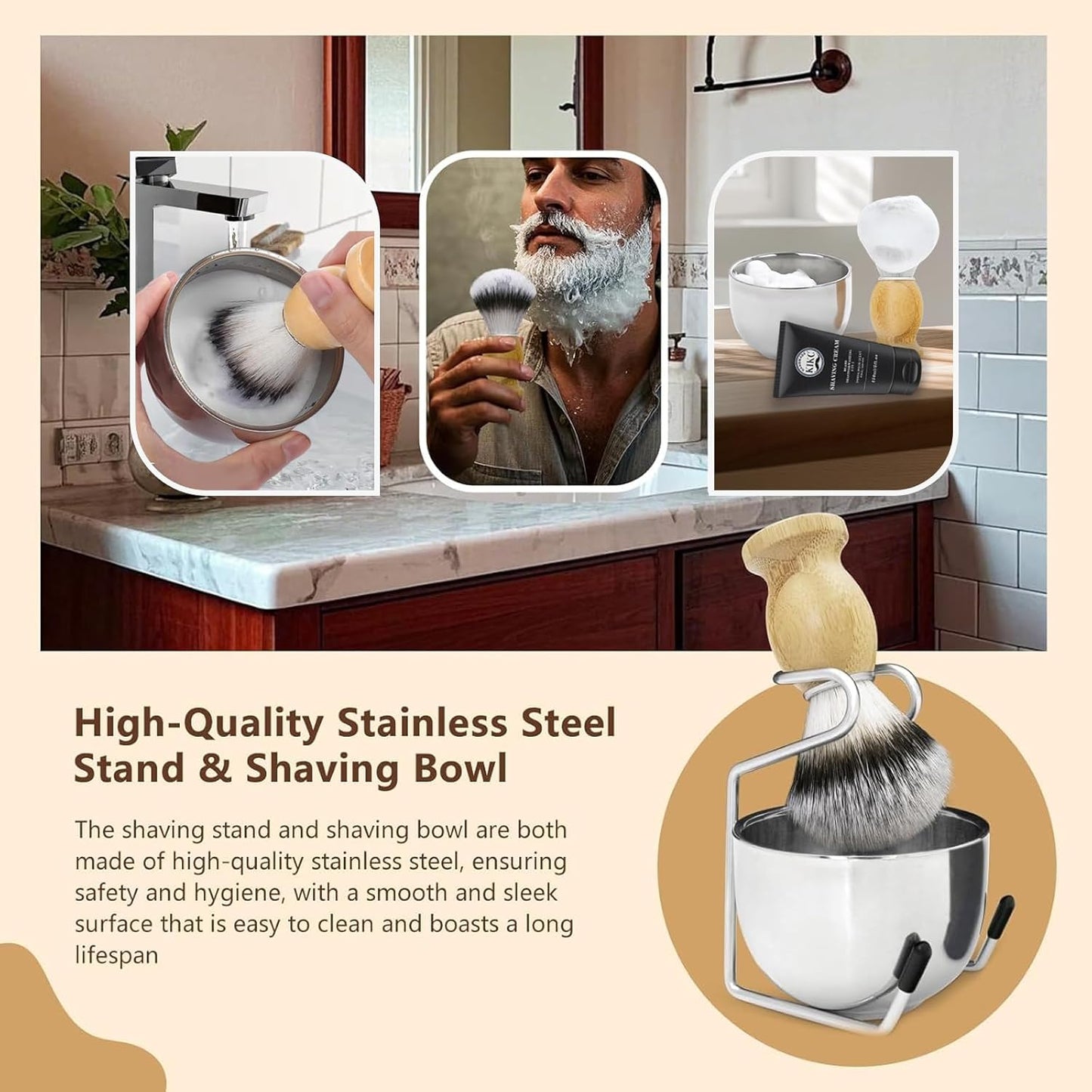 Dluxe Ave. 5 in 1 Odorless Shaving Kit Shaving Brush Kit