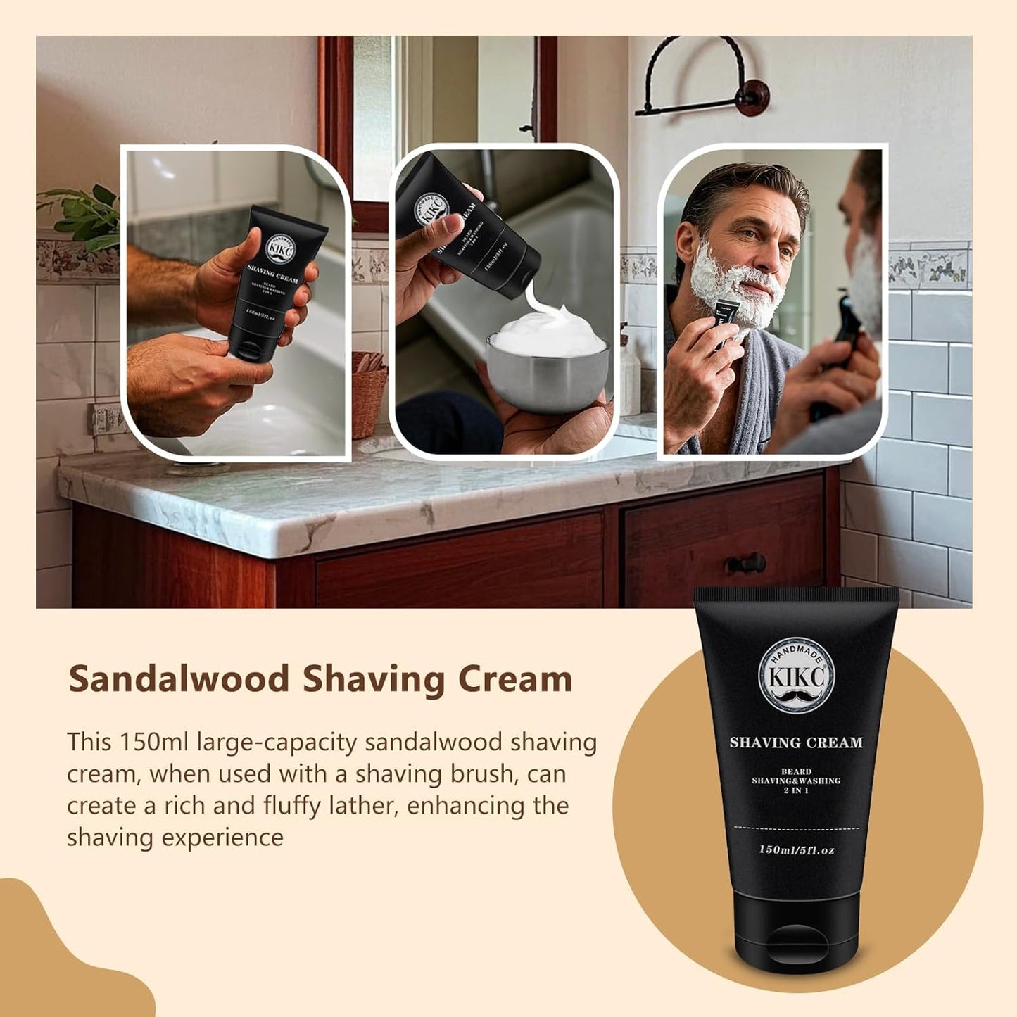 Dluxe Ave. 5 in 1 Odorless Shaving Kit Shaving Brush Kit