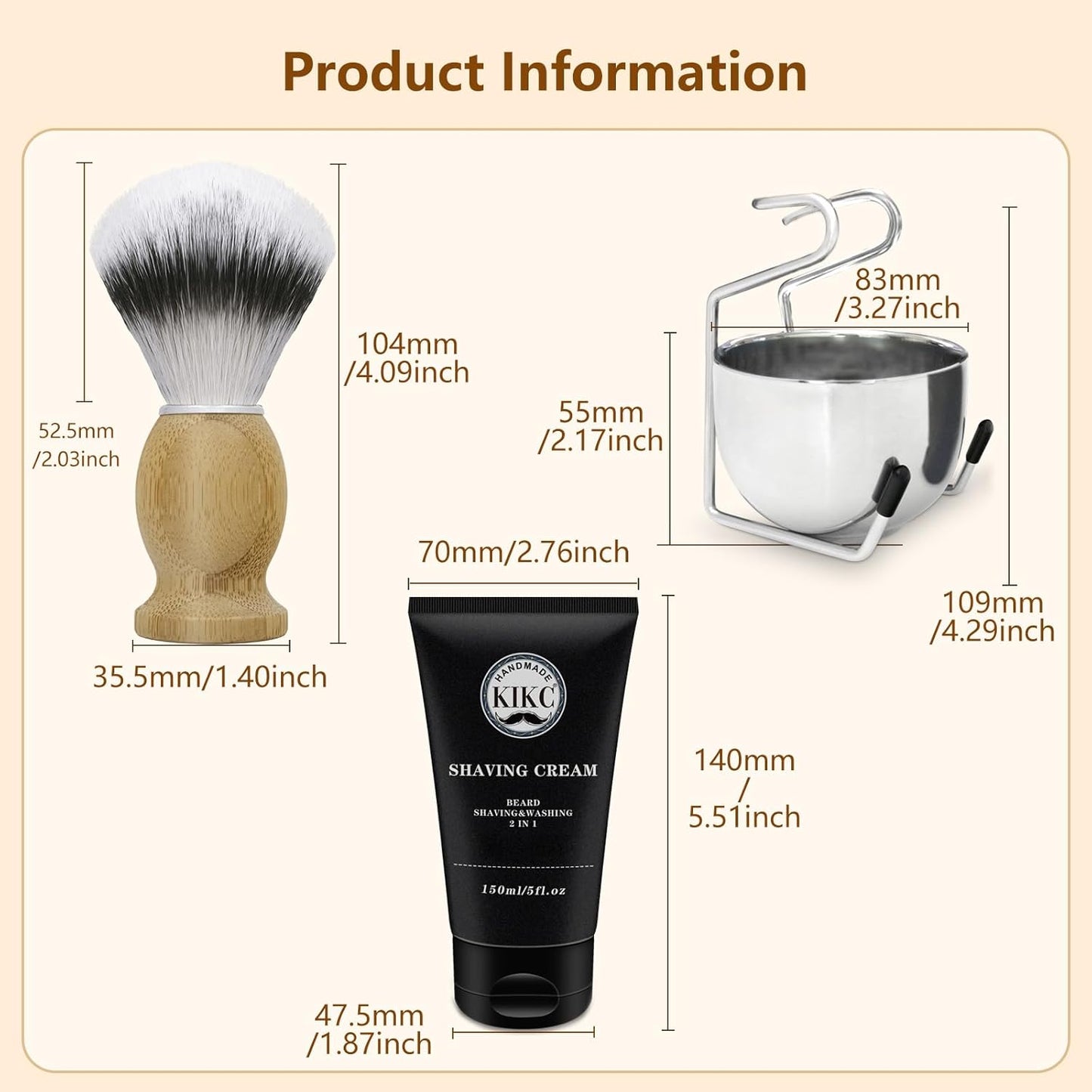 Dluxe Ave. 5 in 1 Odorless Shaving Kit Shaving Brush Kit