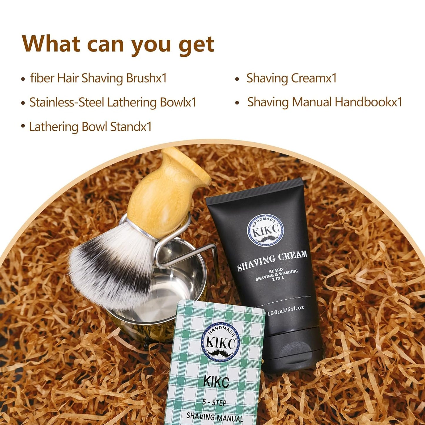 Dluxe Ave. 5 in 1 Odorless Shaving Kit Shaving Brush Kit