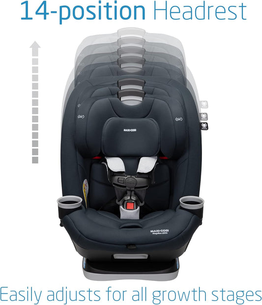 Dluxe Ave. Maxi-Cosi Magellan LiftFit Convertible Car Seat 5-in-1 Converts from Rear Facing Car Seat to Forward Facing Car Seat and Booster Car Seat (5-100 lbs) From Birth to 10 Years Essential Graphite