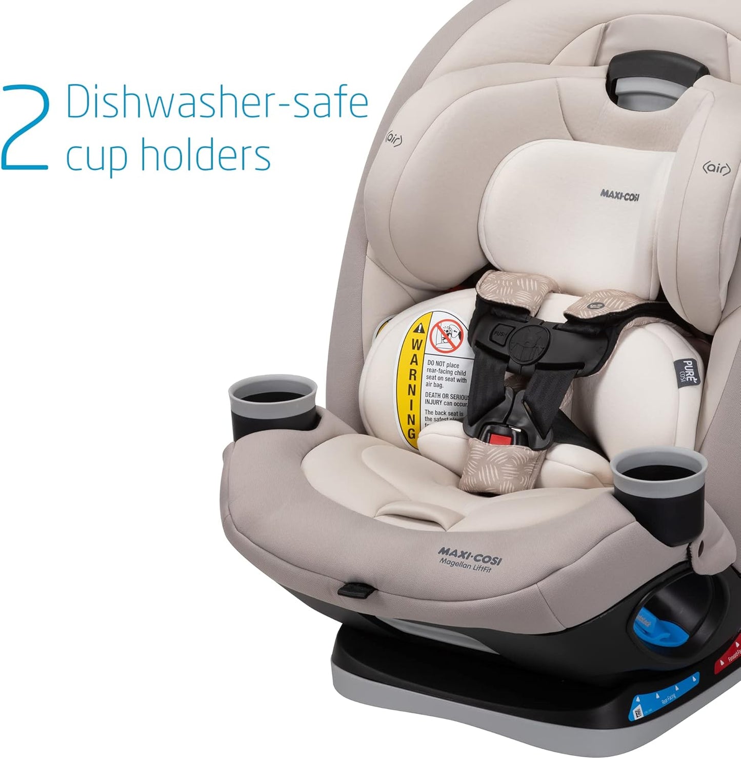 Dluxe Ave. 5-in-1 Converts from Rear Facing Car Seat to Forward Facing/ Booster Seat (5-100 lbs) From Birth to 10 Years/ Topia Tan