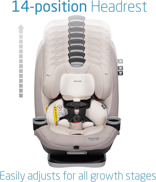 Dluxe Ave. Maxi-Cosi Magellan LiftFit Convertible Car Seat 5-in-1 Converts from Rear Facing Car Seat to Forward Facing Car Seat and Booster Car Seat (5-100 lbs) From Birth to 10 Years Topia Tan