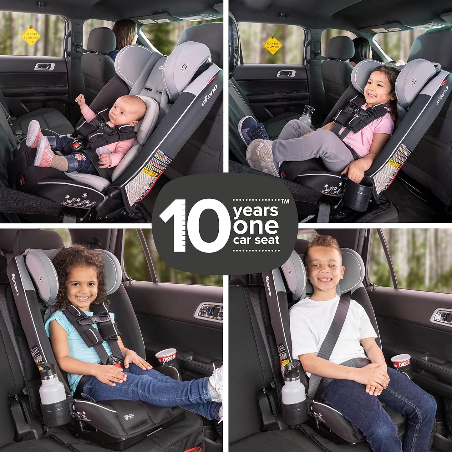 Dluxe Ave. 4-in-1 Convertible Car Seat Extended Rear and Forward Facing/ Baby Car Mirror/  Black