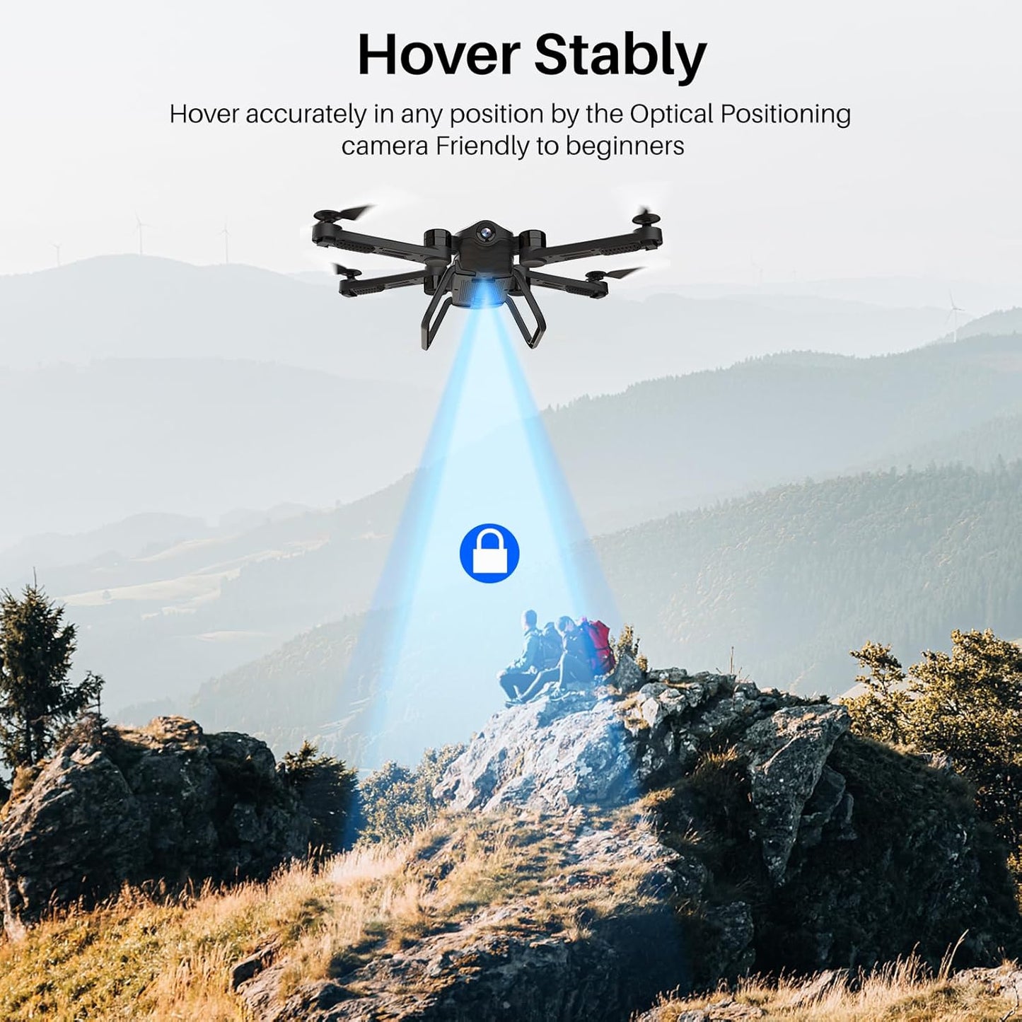 Dluxe Ave. Drone Optical Flow Positioning/ RC Quadcopter with 1080P HD Camera/ 3D Flips 6axis RTF / Matte White
