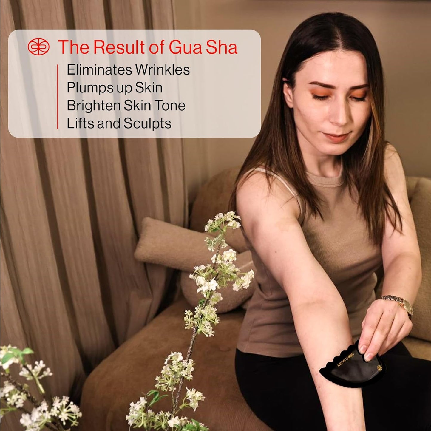 Dluxe Ave. Gua Sha Facial Tools/ Natural Jade Stone/ Pear-Shaped