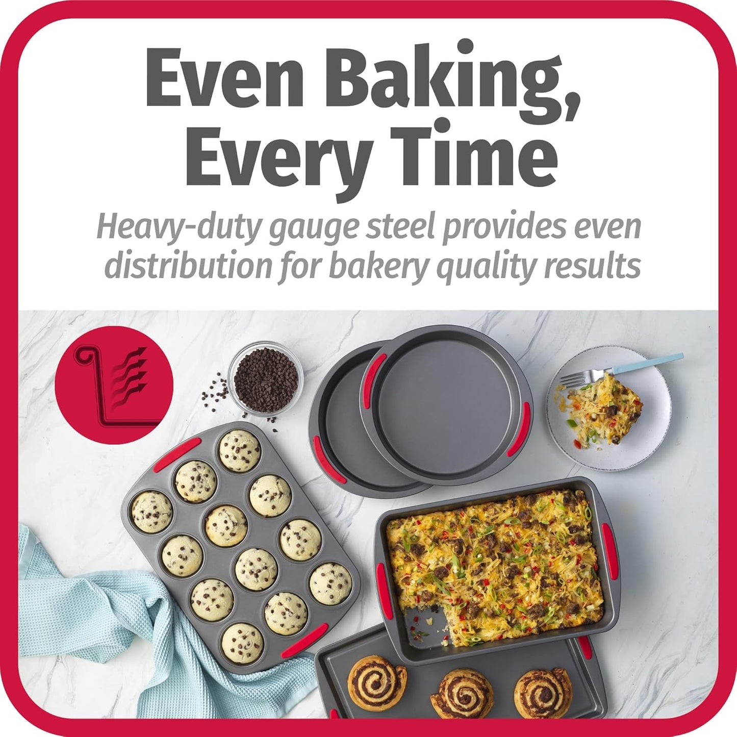 Dluxe Ave. 5-Piece Mega Grip Nonstick Bakeware Set