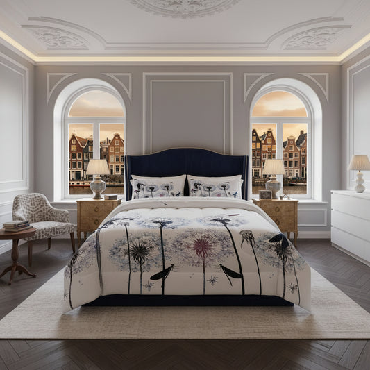 Dluxe Ave. (FULL) 3 Pcs Comforter and Bedding Set, White