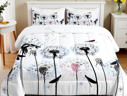 Dluxe Ave. ( FULL ) 3 Pcs Comforter and Bedding Set, White