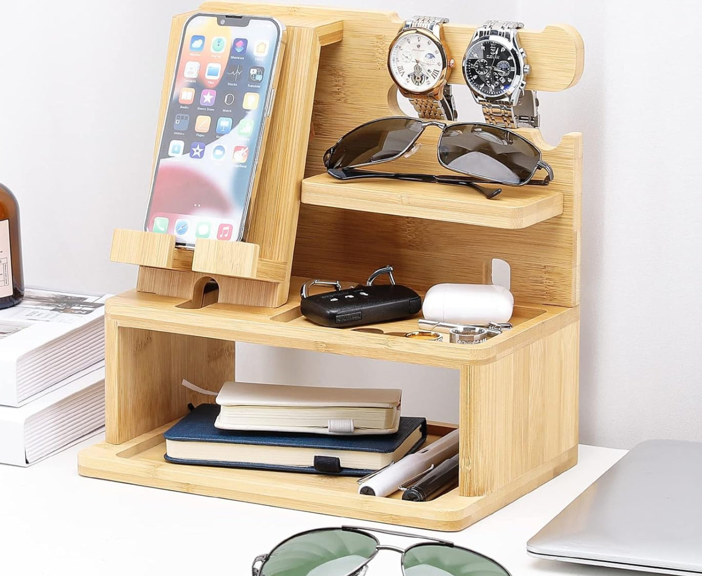 Dluxe Ave. Charging Station/ Docking Nightstand Organizer Storage