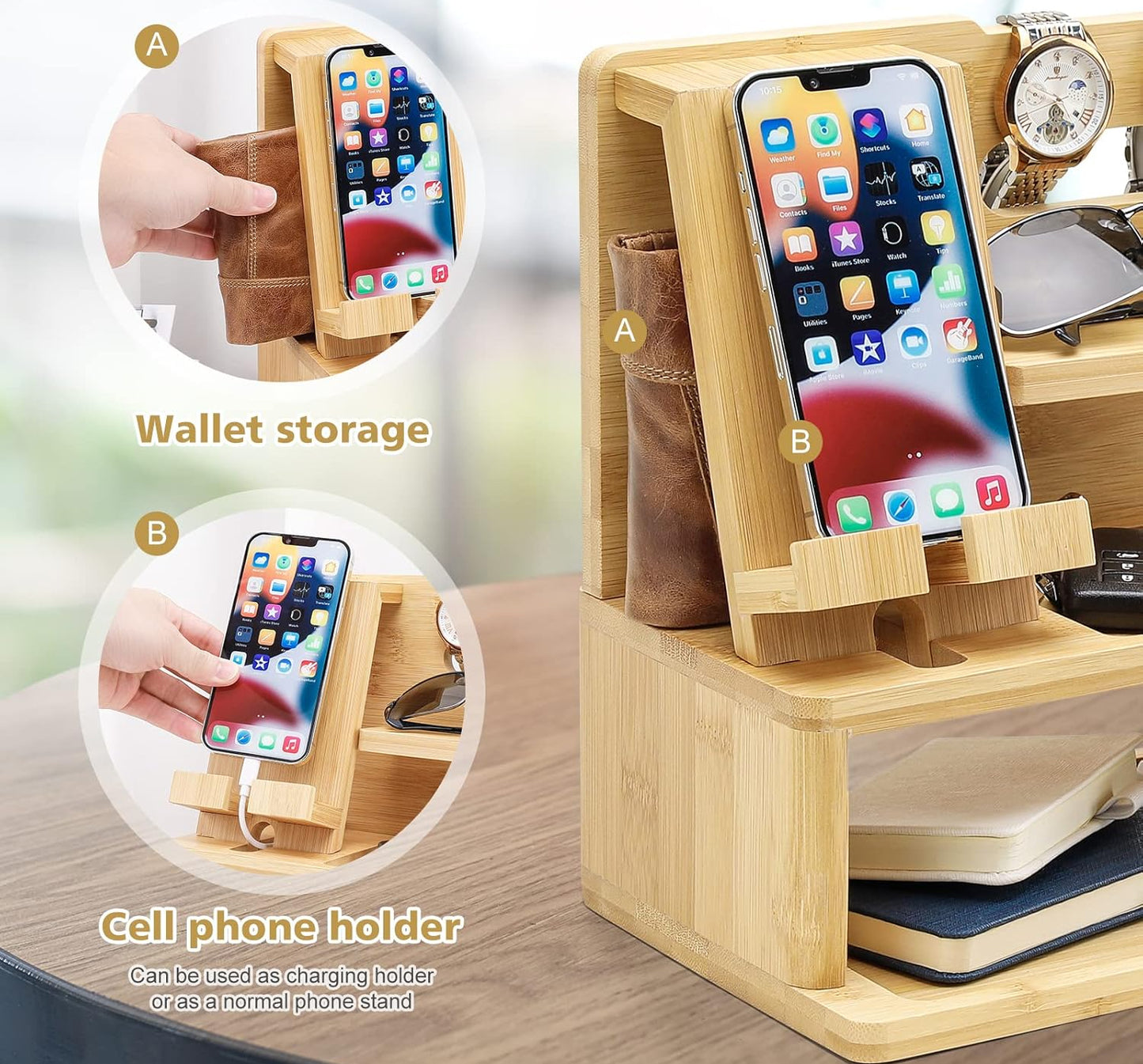 Dluxe Ave. Charging Station/ Docking Nightstand Organizer Storage