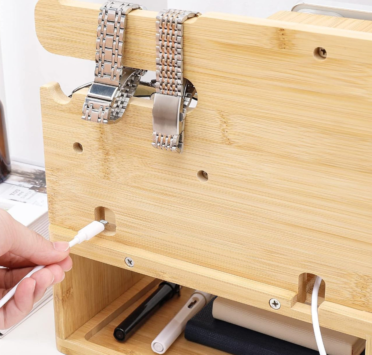 Dluxe Ave. Charging Station/ Docking Nightstand Organizer Storage