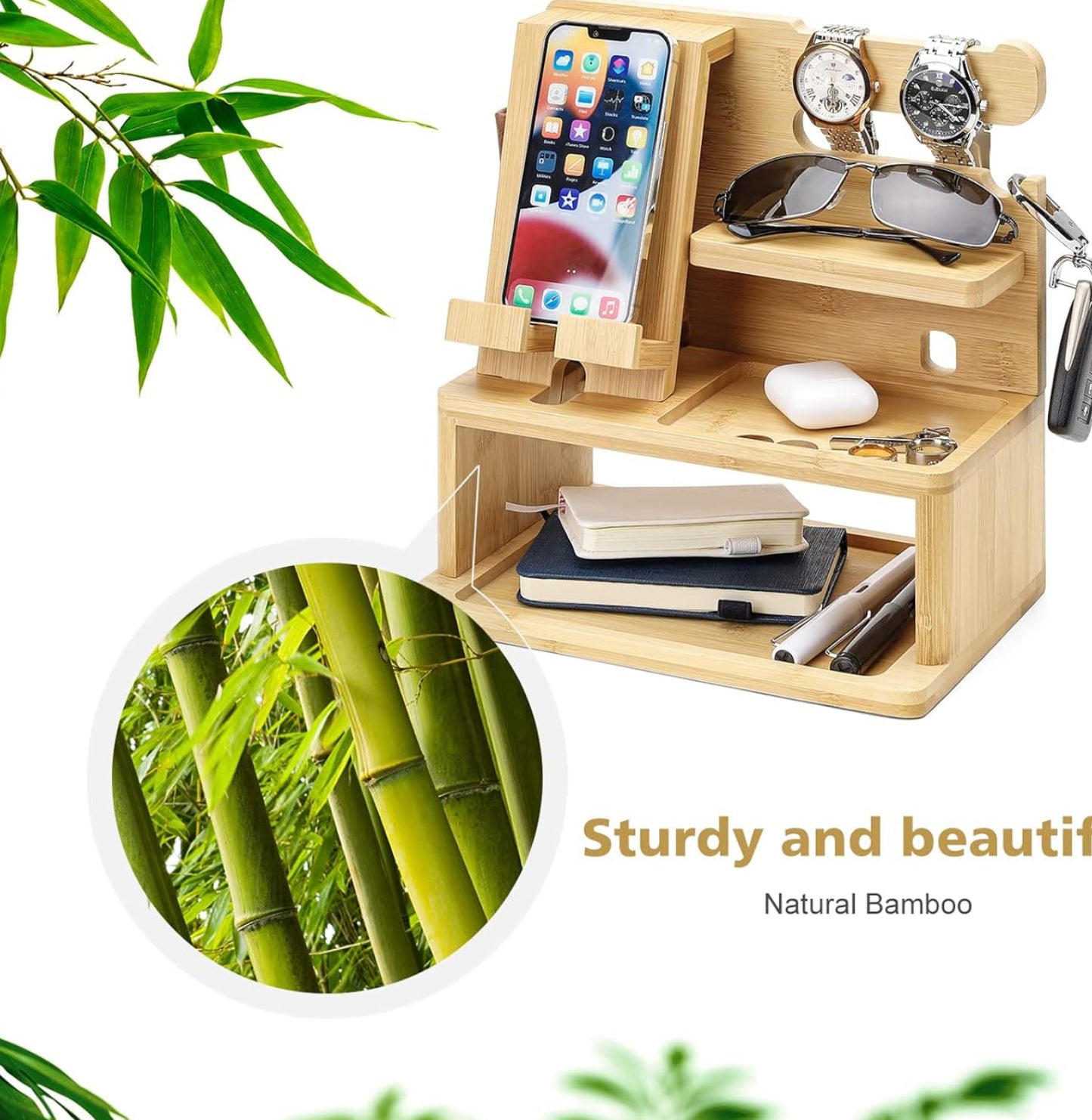 Dluxe Ave. Charging Station/ Docking Nightstand Organizer Storage