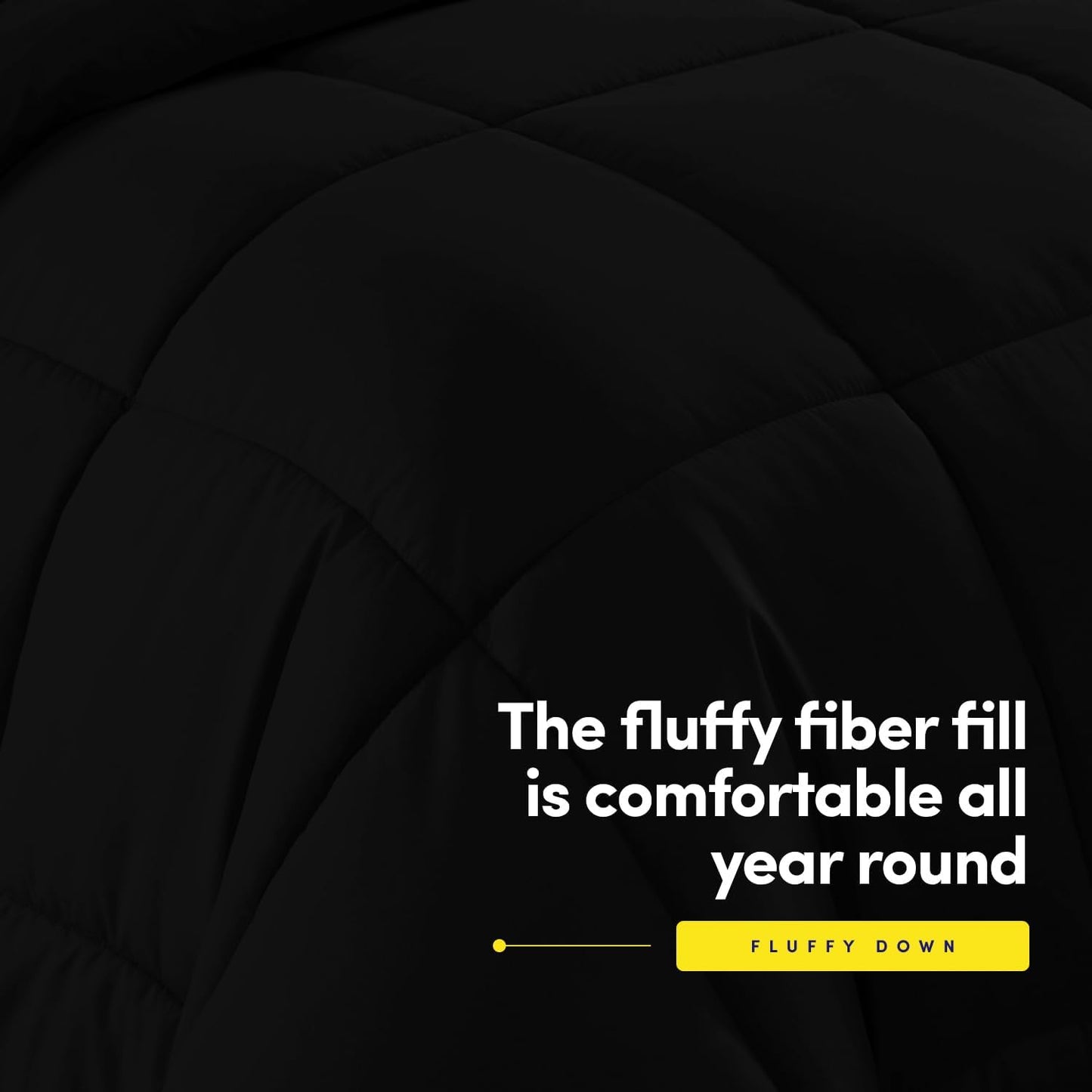 Dluxe Ave. ( KING ) 8 Pcs Down Alternative Comforter Set for All Season/ Luxurious Plush Loft/ Black