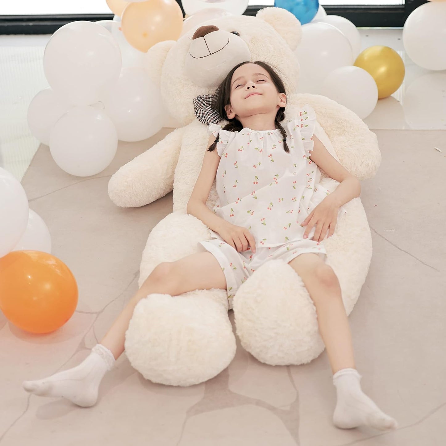Dluxe Ave. 55 inch Giant Teddy Bear Stuffed Animal White Big Plush