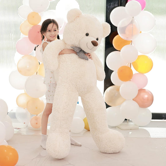 Dluxe Ave. 55 inch Giant Teddy Bear Stuffed Animal White Big Plush