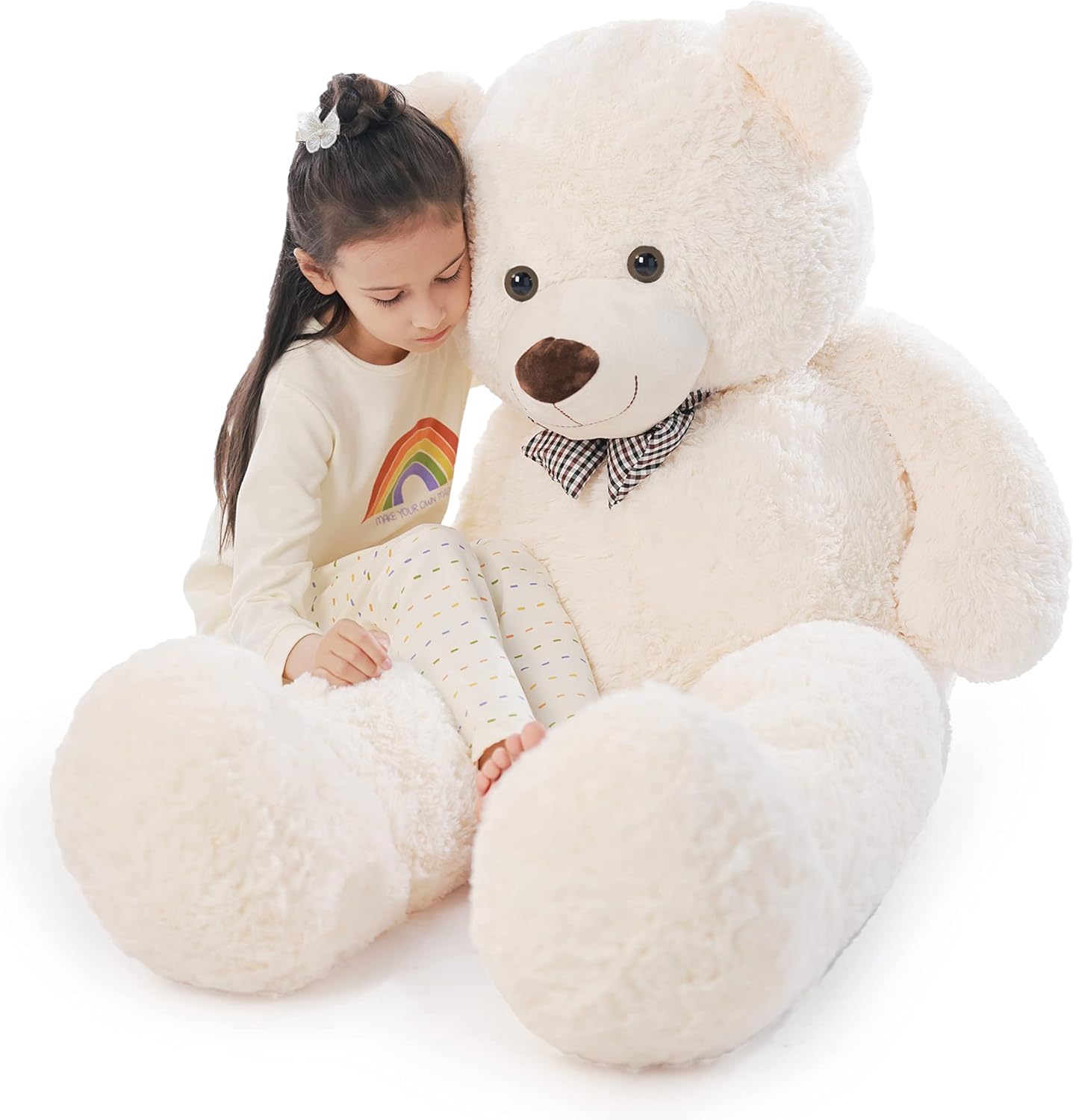 Dluxe Ave. 55 inch Giant Teddy Bear Stuffed Animal White Big Plush