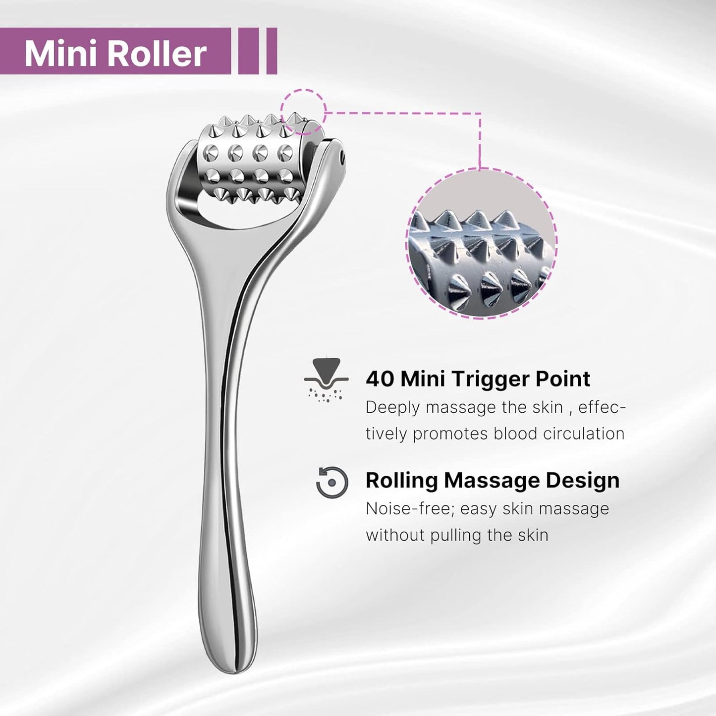 Dluxe Ave. QooWo Eye Roller Upgrade 2 in 1 Kit Face Rollers Face Massager Tool for Puffiness Eye Bags Eye Soreness