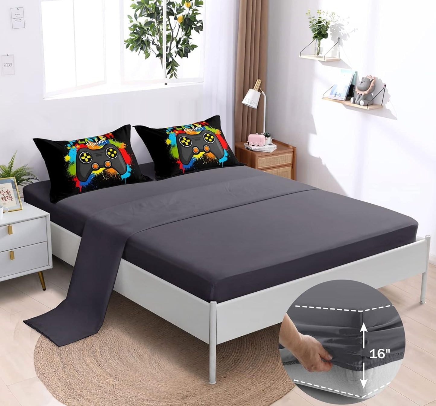 Dluxe Ave. ( TWIN ) 5 Pcs. Comforter Set/ Black