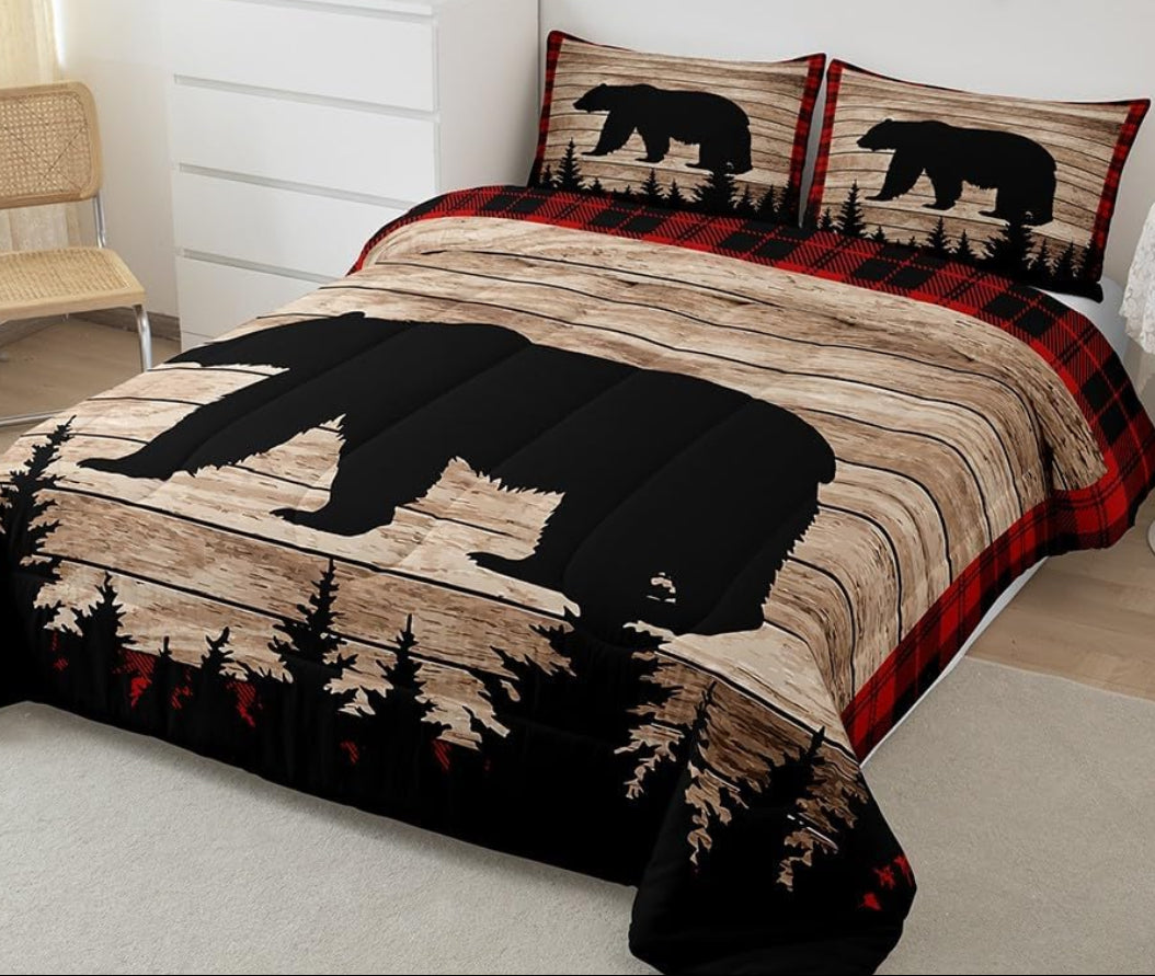 Dluxe Ave. 9 ( QUEEN ) 3 Pcs Comforter Set, Brown