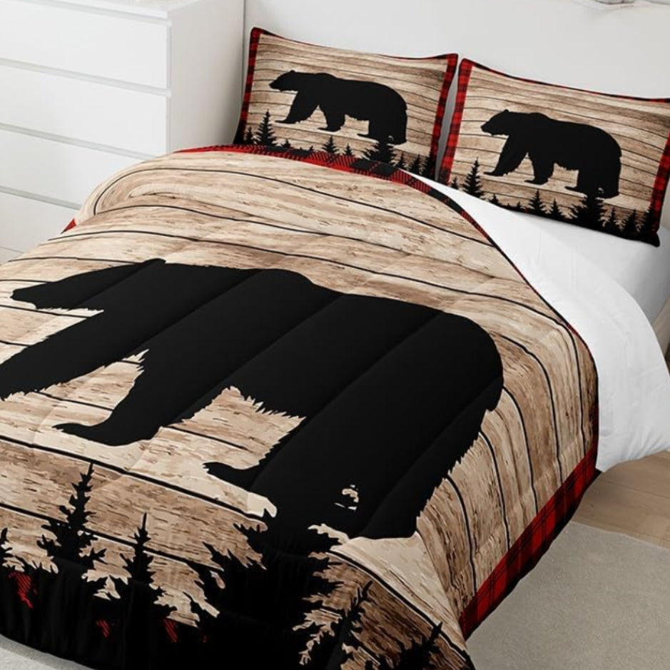 Dluxe Ave. 9 ( QUEEN ) 3 Pcs Comforter Set, Brown