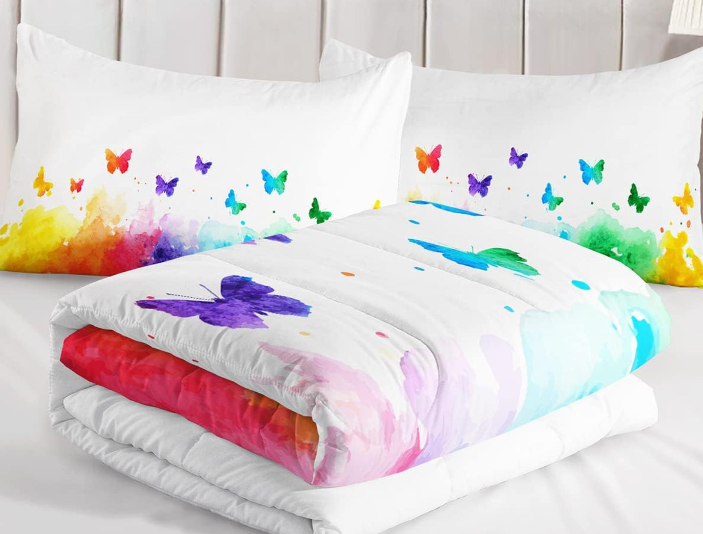 Dluxe Ave. ( QUEEN ) 3 Pcs Comforter and Bedding Set/ Multi- Color