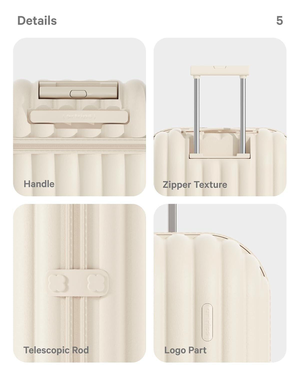 Dluxe Ave.Luggage Suitcases Set/Spinner Wheels/TSA Lock/ (White) 24+28 Inch