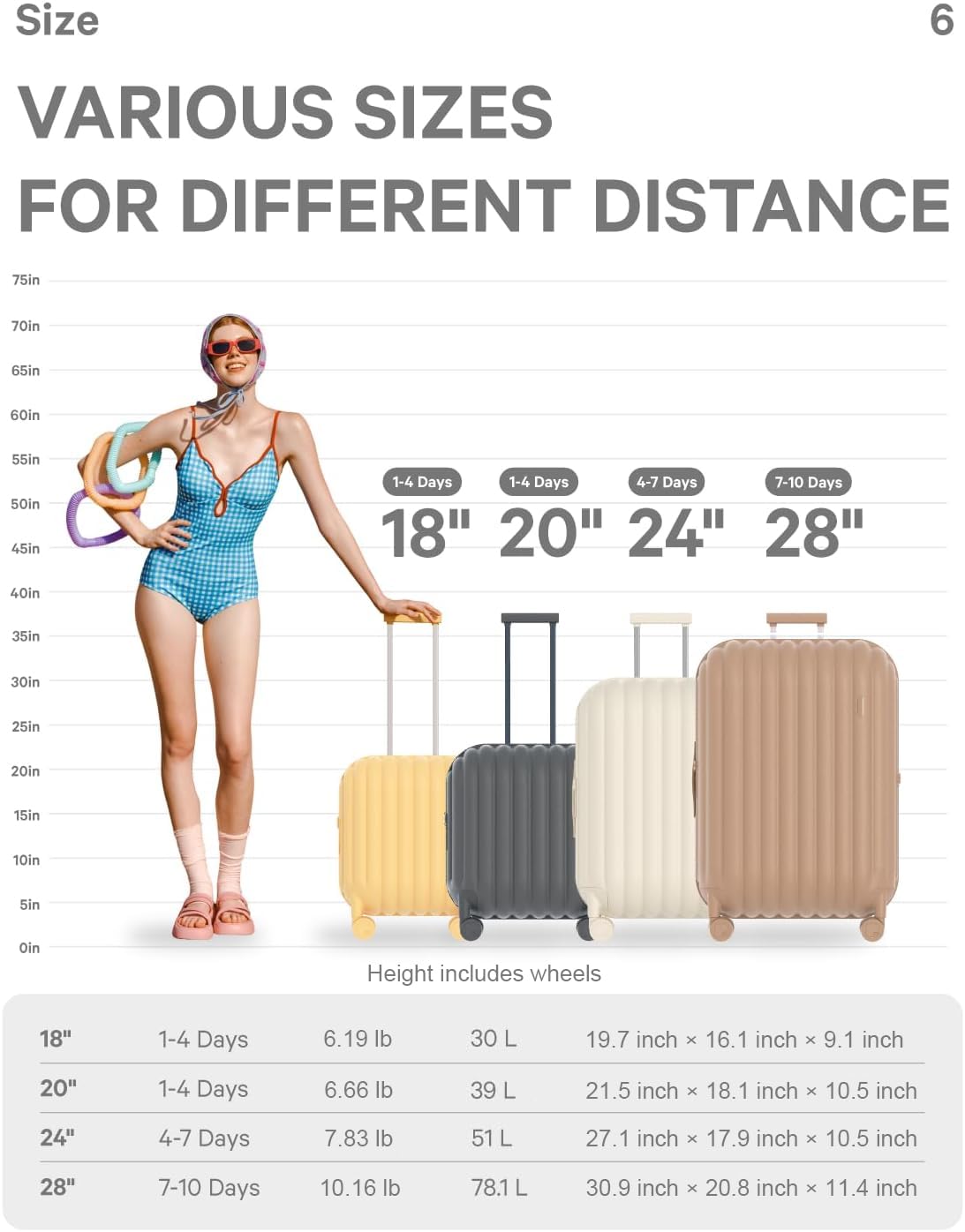 Dluxe Ave.Luggage Suitcases Set/Spinner Wheels/TSA Lock/ (White) 24+28 Inch