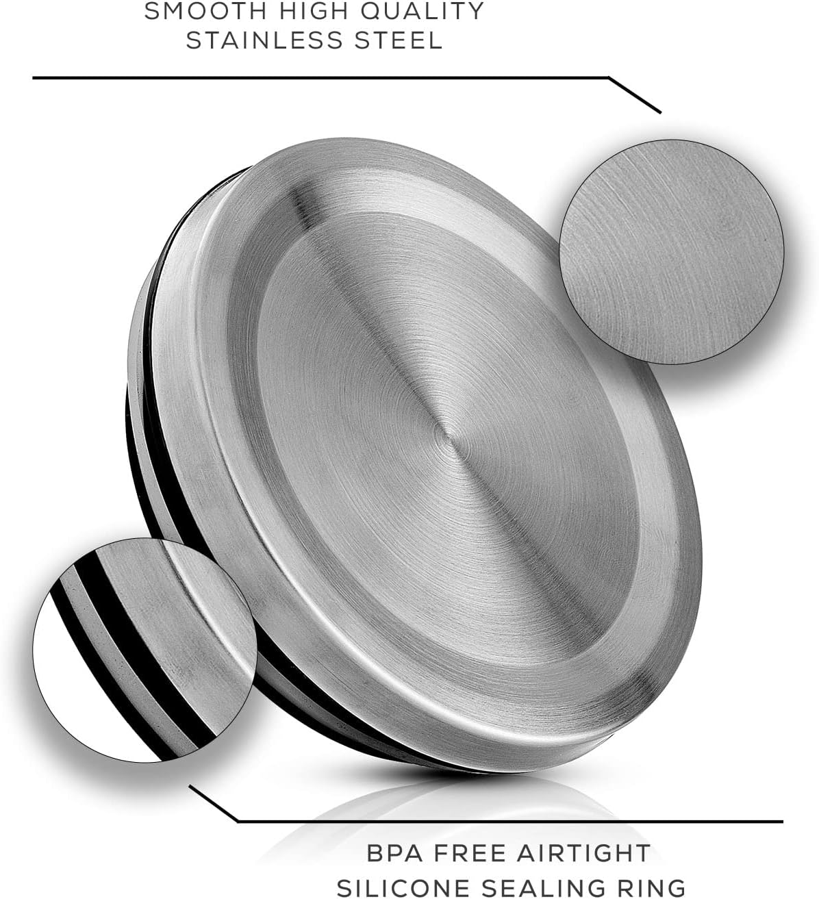 Dluxe Ave.  Kitchen Canister Set/ 6 Glass Jars with Lids (Stainless Steel)