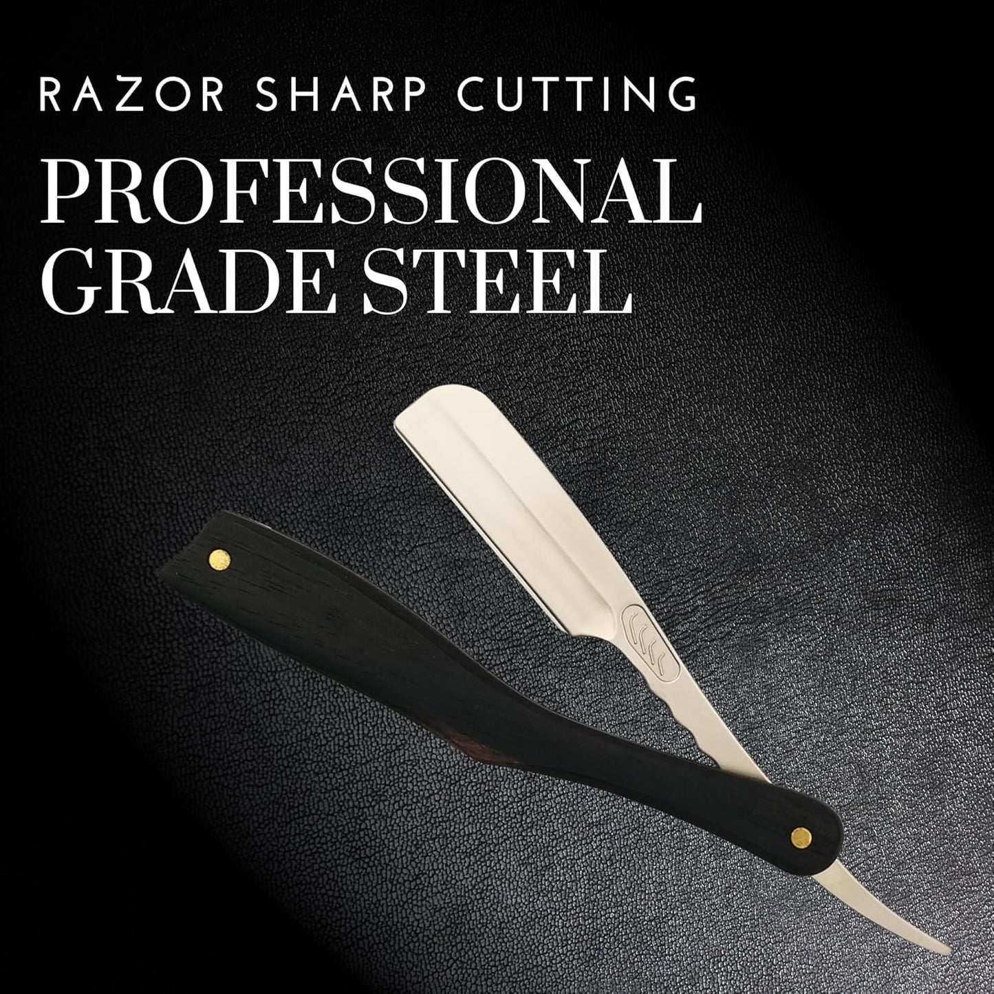 Dluxe Ave. Straight Razor/ Solid Wood Handle and Saki Shears Blade/ Ebony