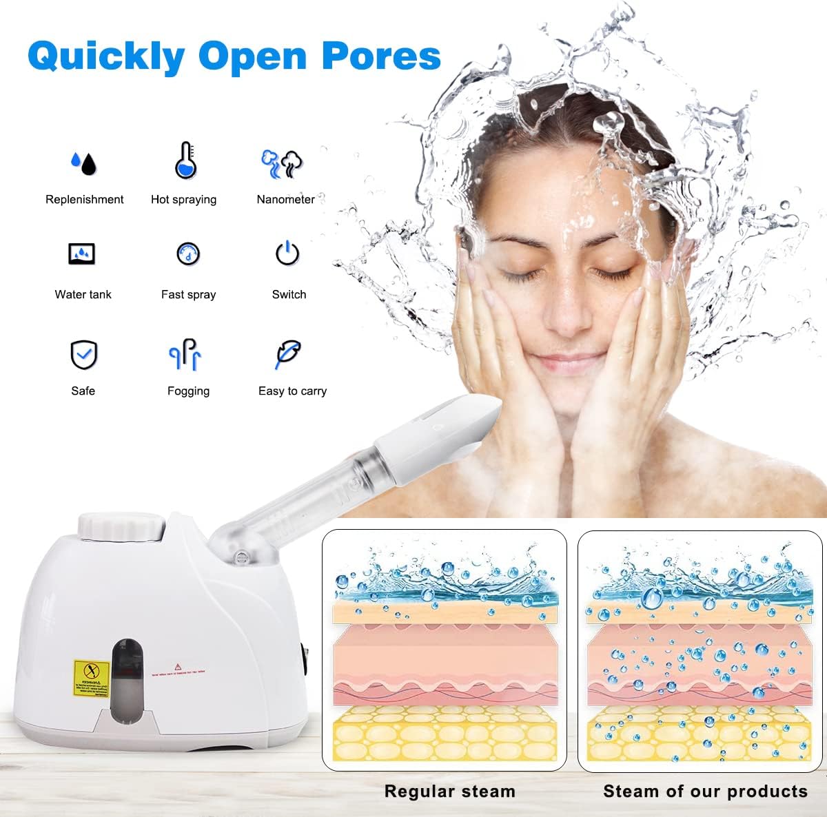Dluxe Ave. Facial Steamers with 360° Rotatable Sprayer Face Steamer