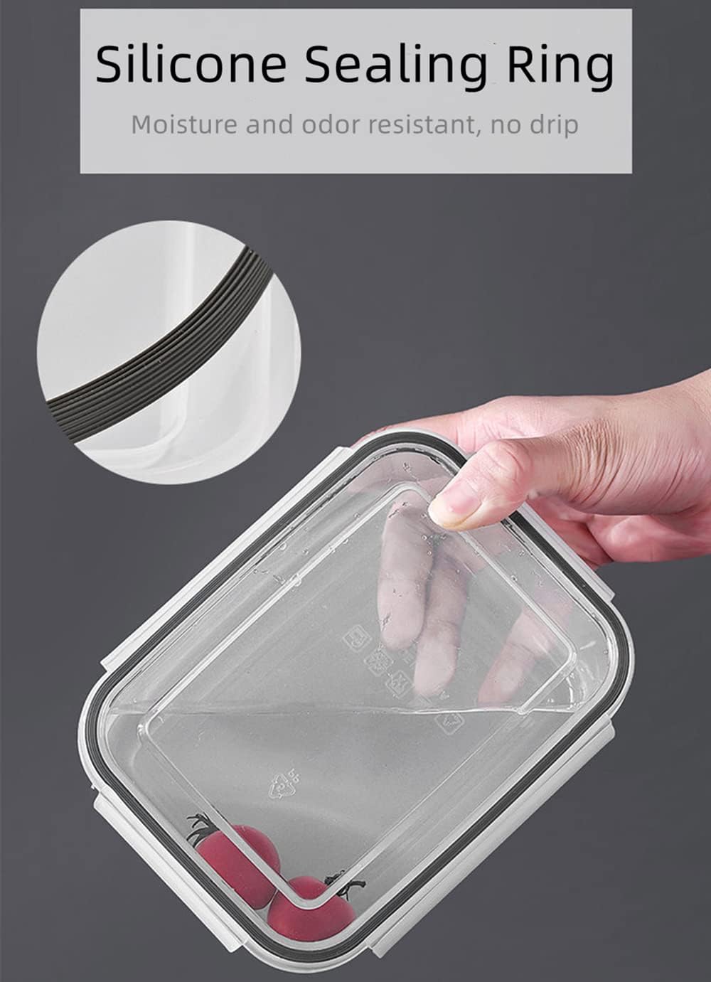 Dluxe Ave. 5 PCS Large Produce Saver Containers for Refrigerator Organizer/ BPA free Plastic with Lid & Colander
