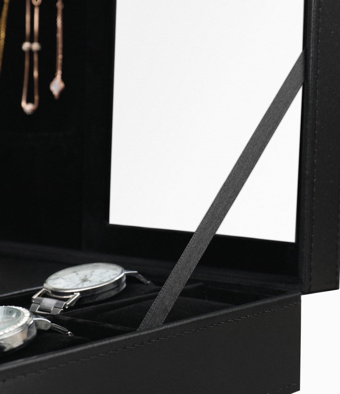 Dluxe Ave. Black Luxury PU Leather Watch Box Organizer
