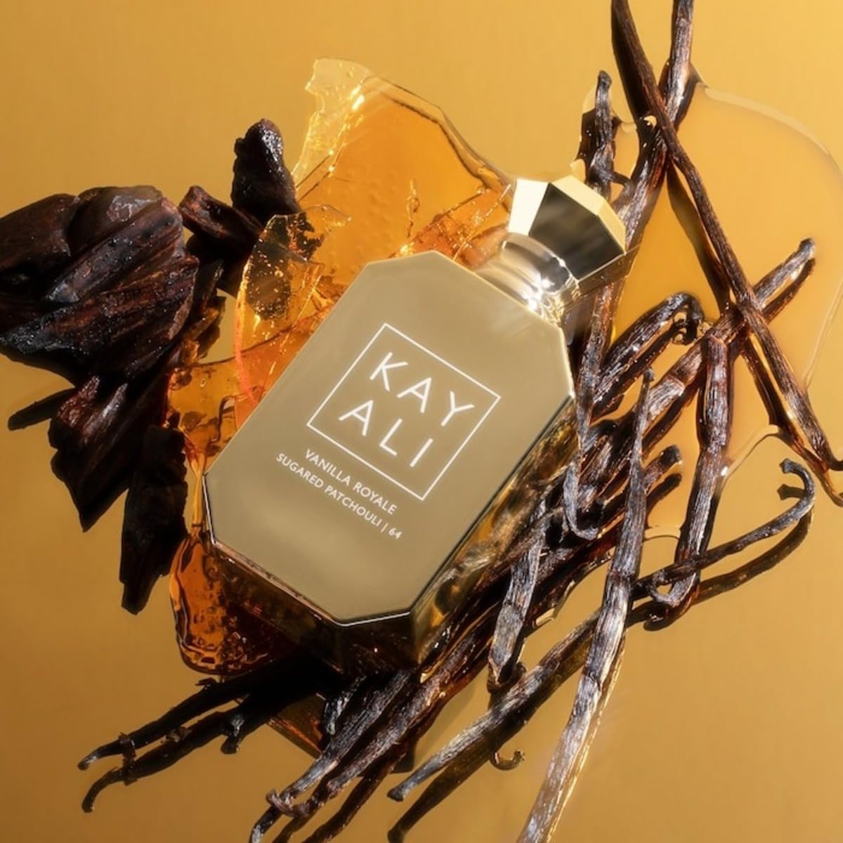 Dluxe Ave. Kayali By Huda Beauty Vanilla Royale Sugared Patchouli | 64 Limited Edition Eau De Parfum TRAVEL SIZE (10 ml / 0.34 fl oz)