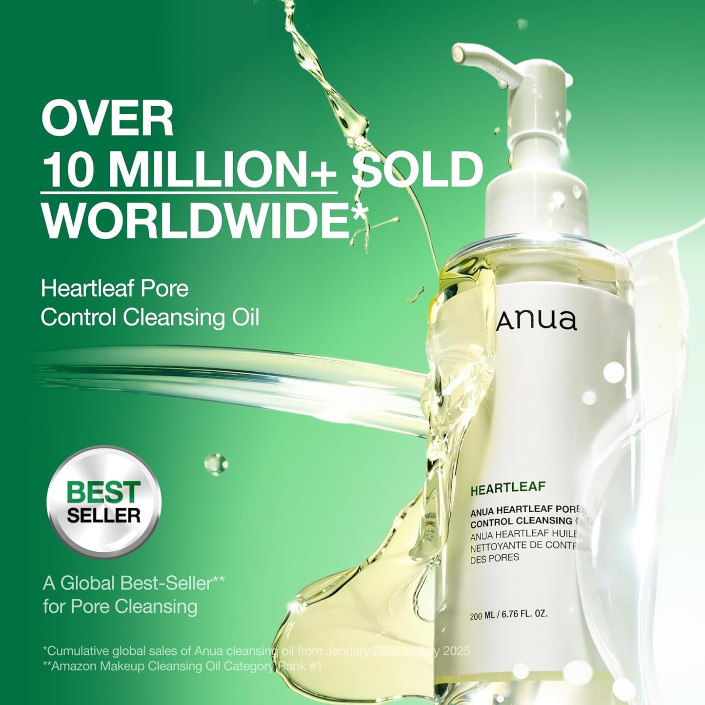 Dluxe Ave. Anua Heartleaf Pore Control Cleansing Oil Oil Cleanser for Face Makeup Blackhead Remover Korean Skin Care 6.76 fl oz(200ml) (original)