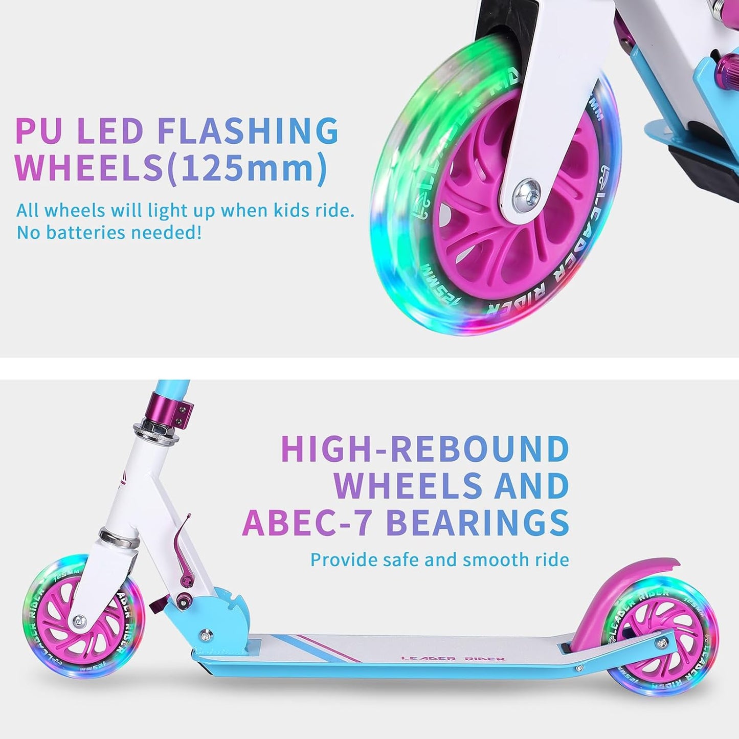 Dluxe Ave. Kick Scooter for Kids Ages 6-12 & Scooter for Teens 12 Years and Up- Big Wheel Scooter for Stability - 2 Wheel Scooter for Boys & Girls- Foldable Kick Scooter Adult - Up to 220 lbs