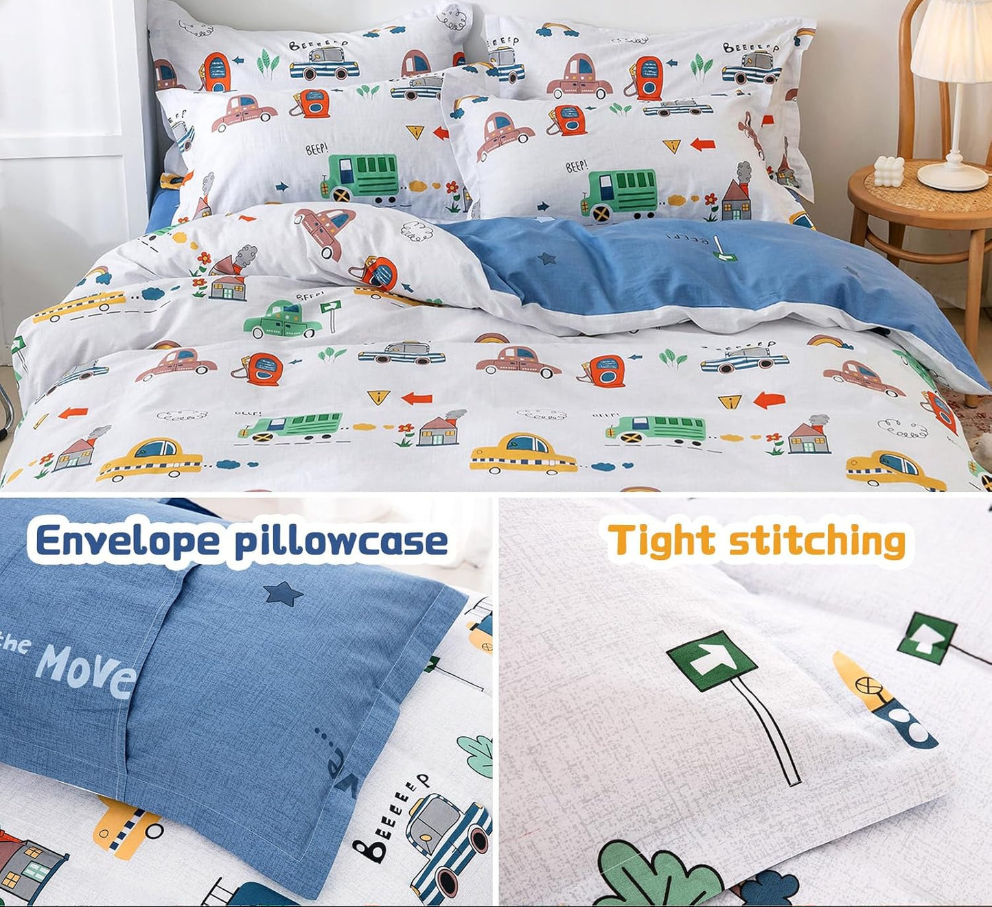 Dluxe Ave. ( QUEEN ) 3 Pcs {DUVET COVER} Set/ 100% Cotton
