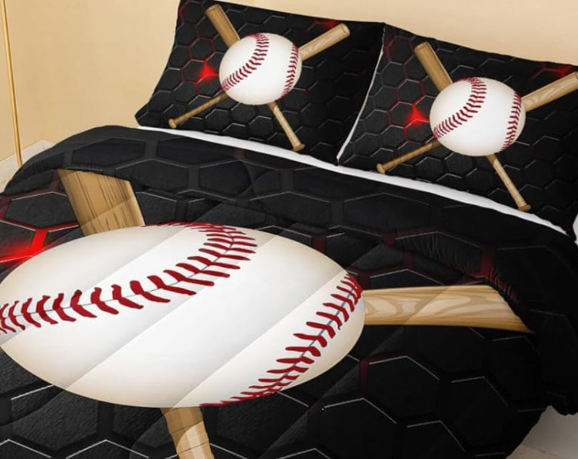 Dluxe Ave. ( FULL )  3Pcs Comforter Bedding Set, Black