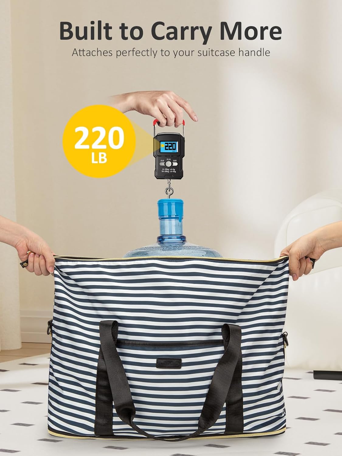 Dluxe Ave. Travel Duffle Bag/ Carry on Bag with Toiletry Bag/ (Blue Stripe) X-Large