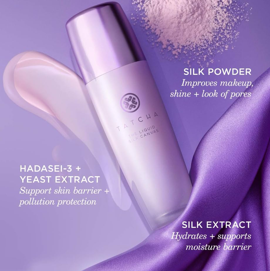 Dluxe Axe. Tatcha Liquid Silk Canvas | Weightless Oil-Free Liquid Silk Face Primer| 30 ml / 1 oz