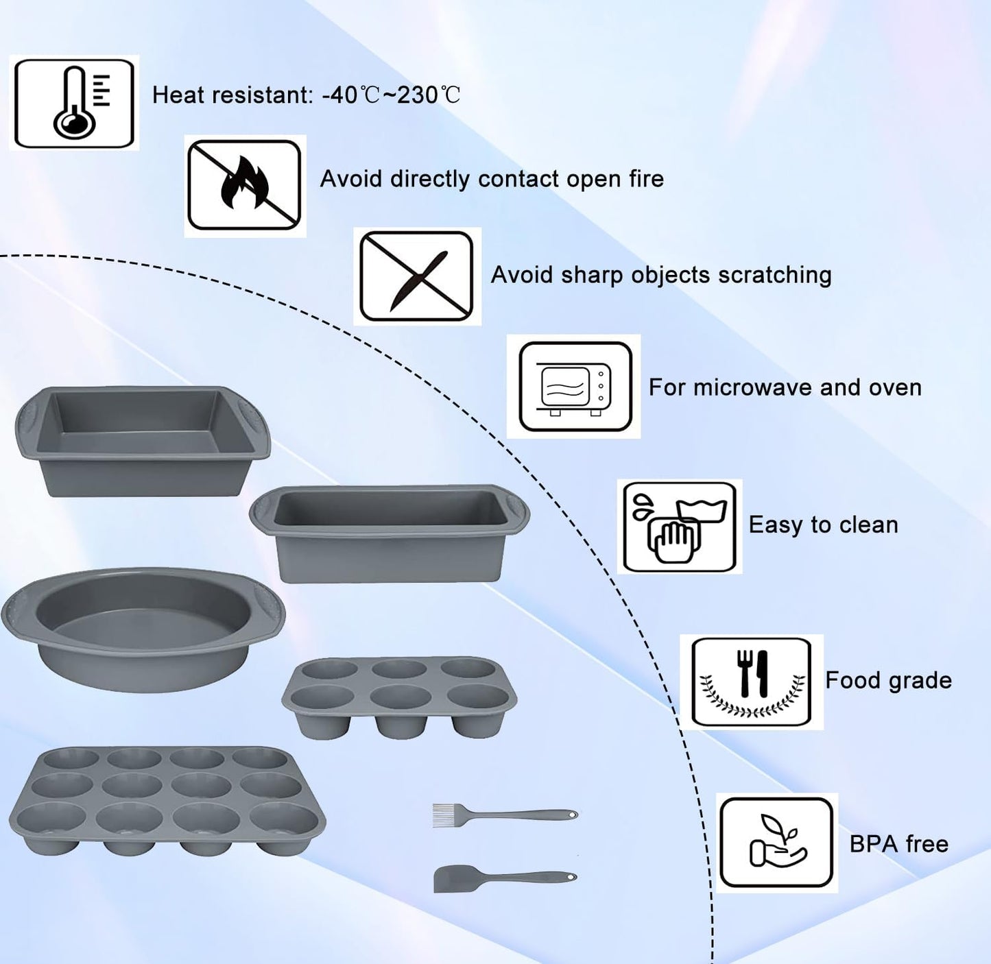 Dluxe Ave. 7in1 Silicone Bakeware Baking Set