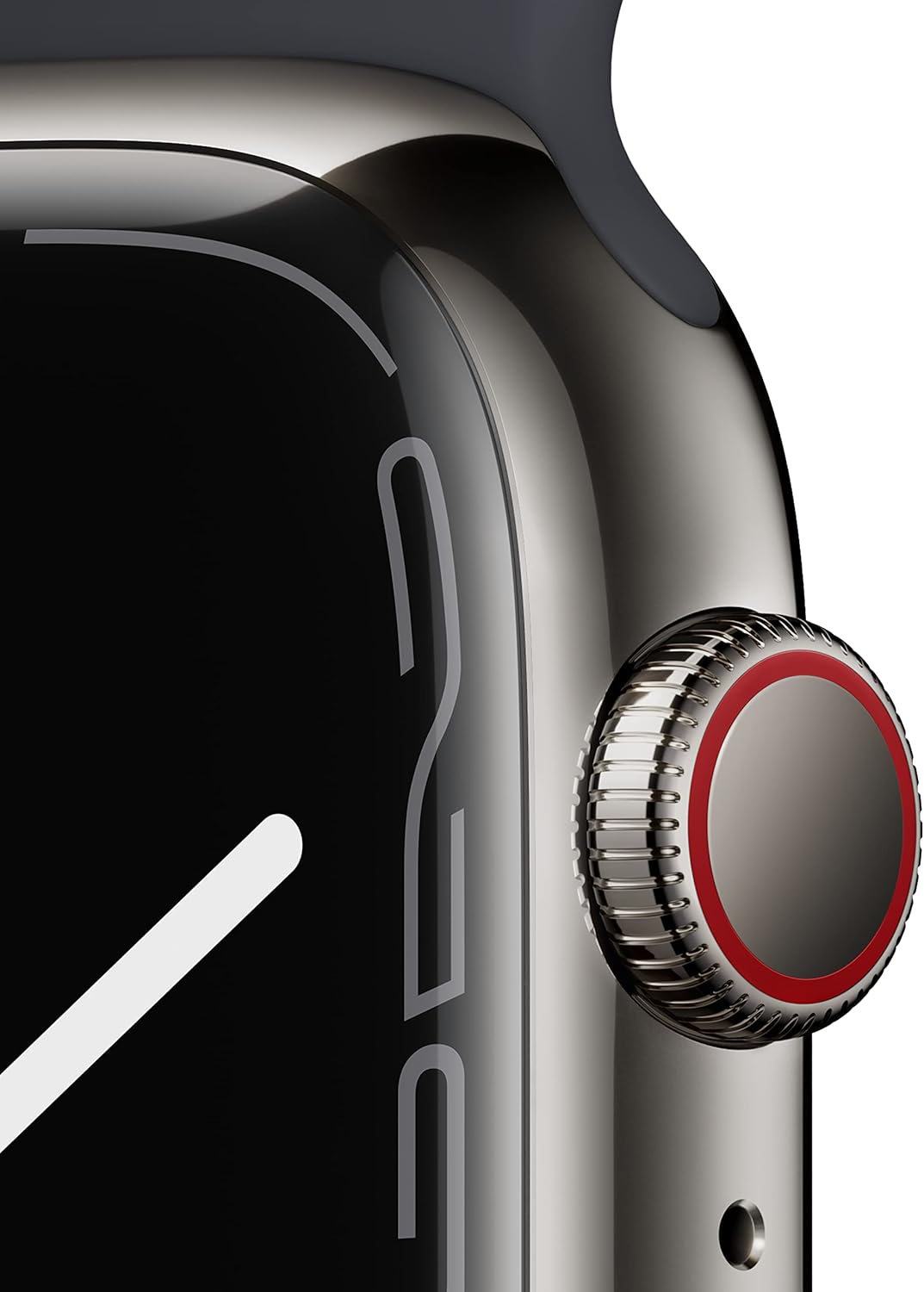 Dluxe Ave. Apple Watch Series 7 (GPS + Cellular 45MM) Graphite Stainless Steel Case with Midnight Sport Band (Renewed)