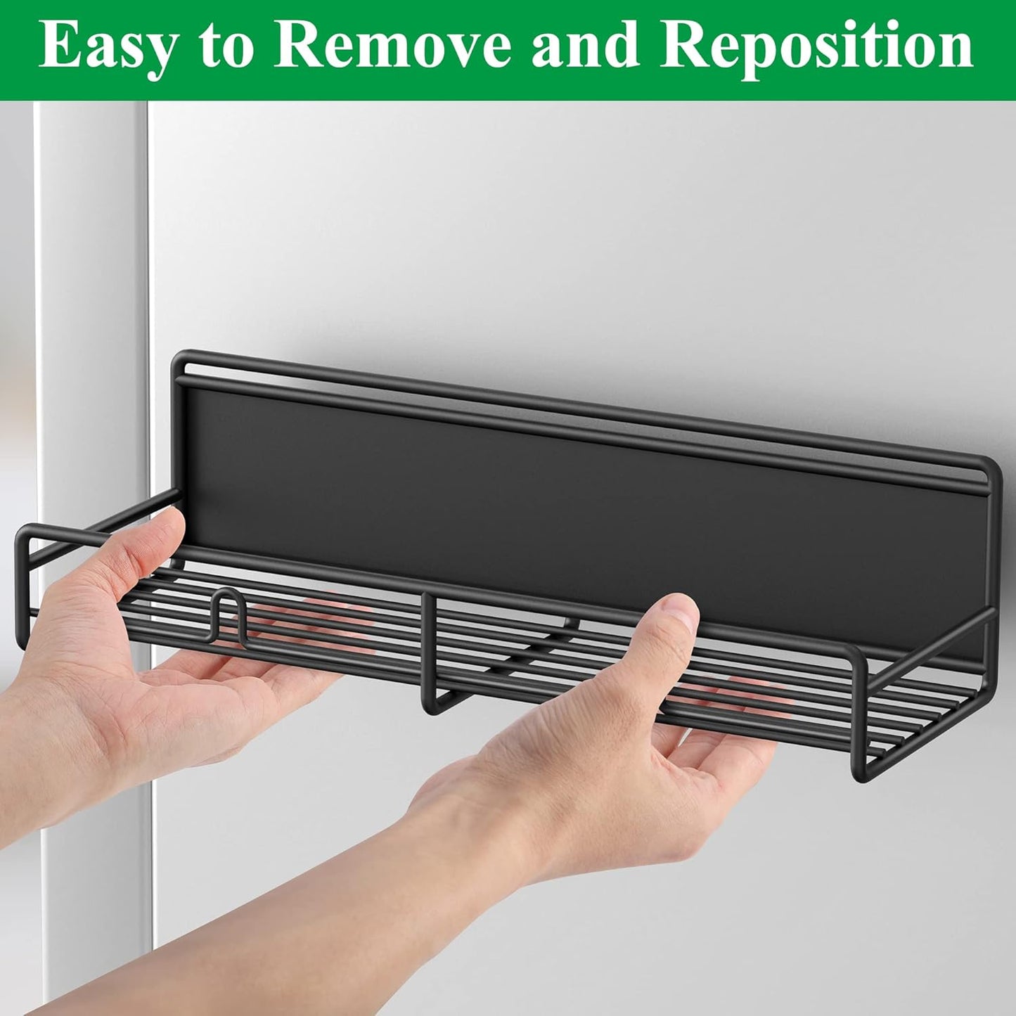 Dluxe Ave. 2 Pack Magnetic Spice Rack Organizer for Refrigerator and Microwave/ Matt Black
