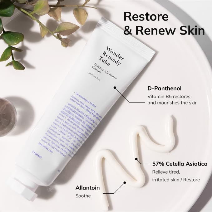 Dluxe Ave. keenoniks Wonder Remedy Intensive Hydrating Facial Moisturizing Cream - Ceramide CICA for Blemish & Redness Relief Skin Barrier Repair Care | Centella Asiatica Korean Daily Skincare - 3.38 Fl Oz